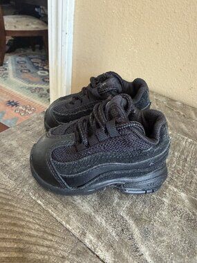 Nike Air Max 95 Triple Black Baby Toddler Infant US Size 2c Shoes 311525-055